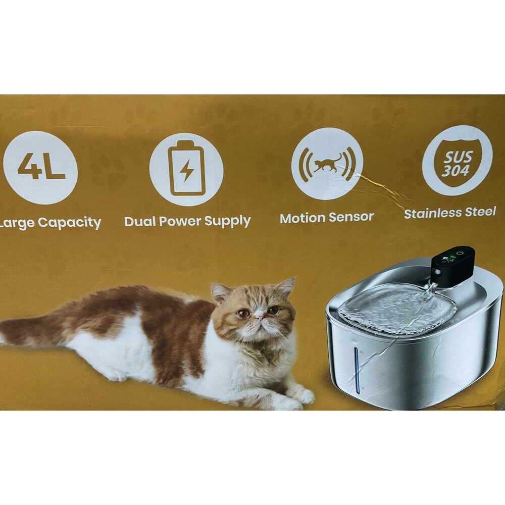 The Kitty spout Wireless Cat Fountain 4L,Motion Sensor